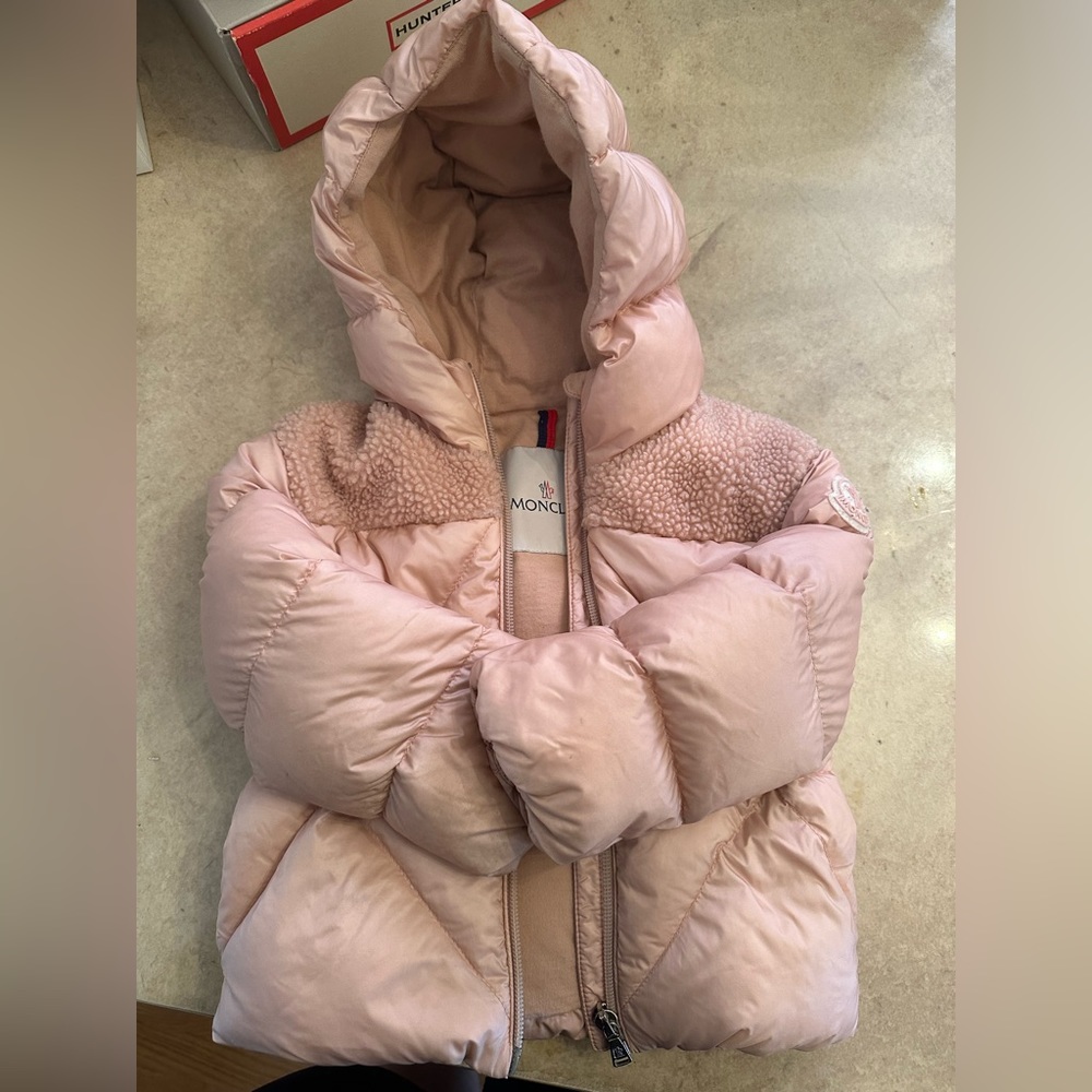 Moncler coat in good condition size 18/24 months for sale.